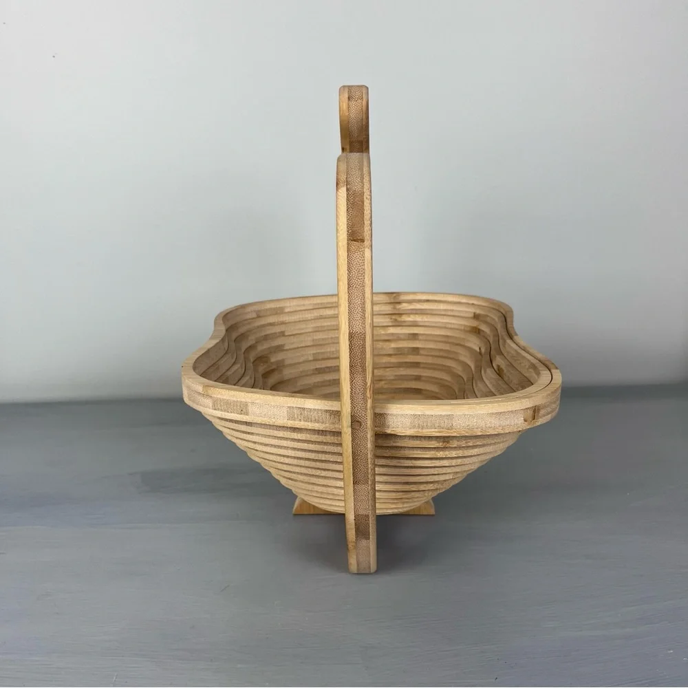 Williams Sonoma Bonnie & Pop Fruits Apple Wood Whimsical Basket Bowl Farmhouse